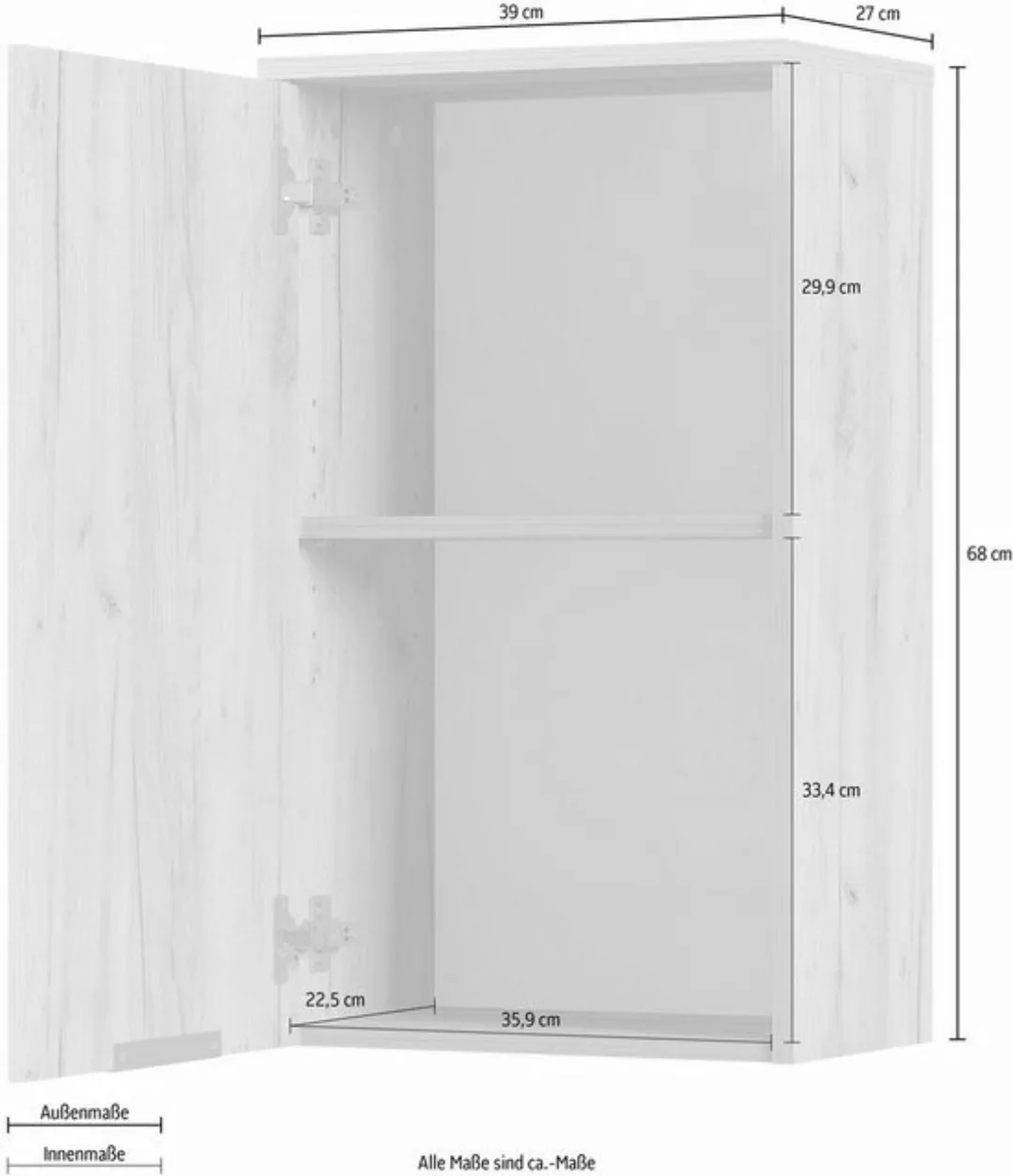 GERMANIA Hängeschrank "Avino", Breite 39 cm, Glasfront, Soft-Close-Funktion günstig online kaufen