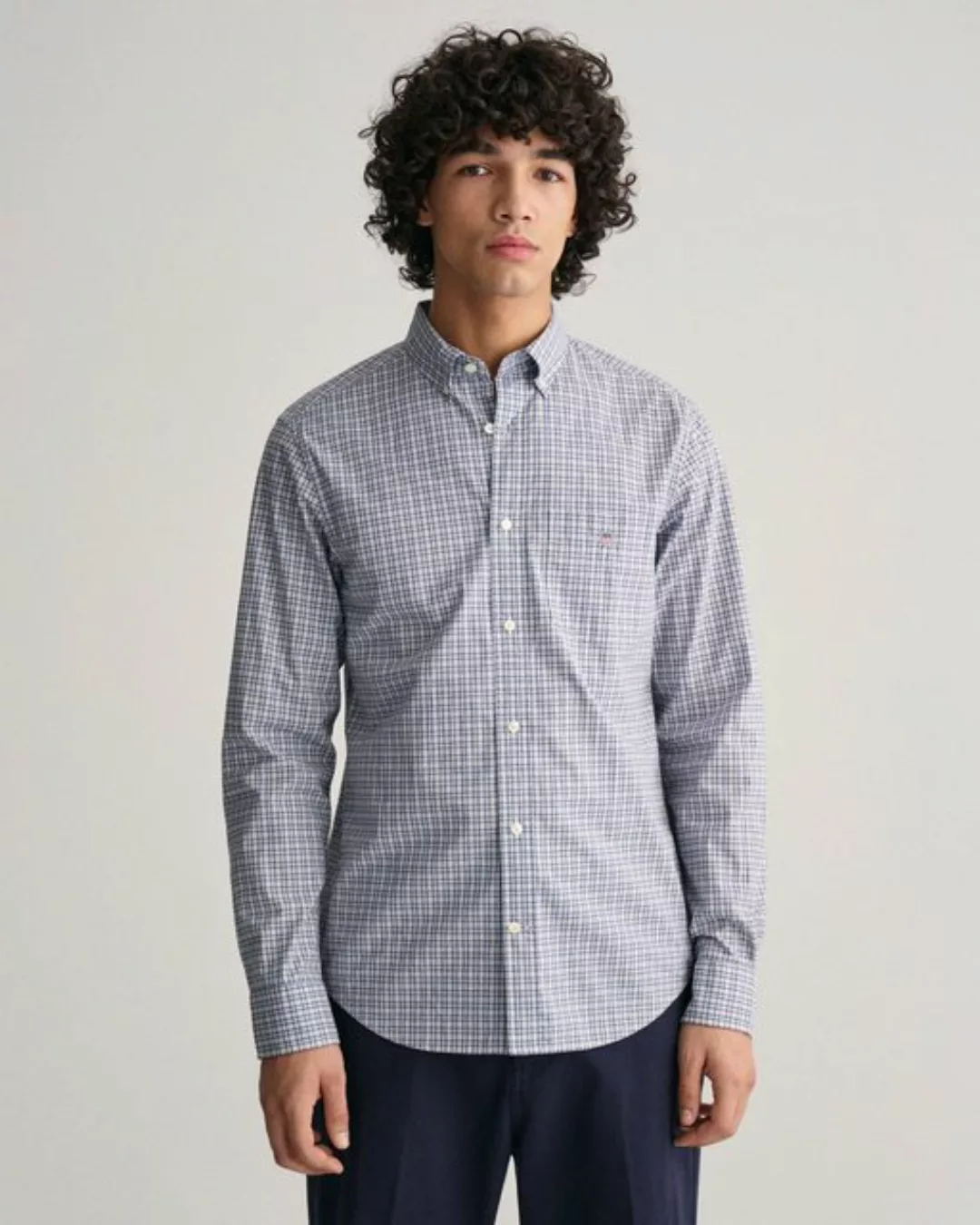 Gant Langarmhemd REG POPLIN MICROCHECK SHIRT Micro-kariert, Popeline, leich günstig online kaufen