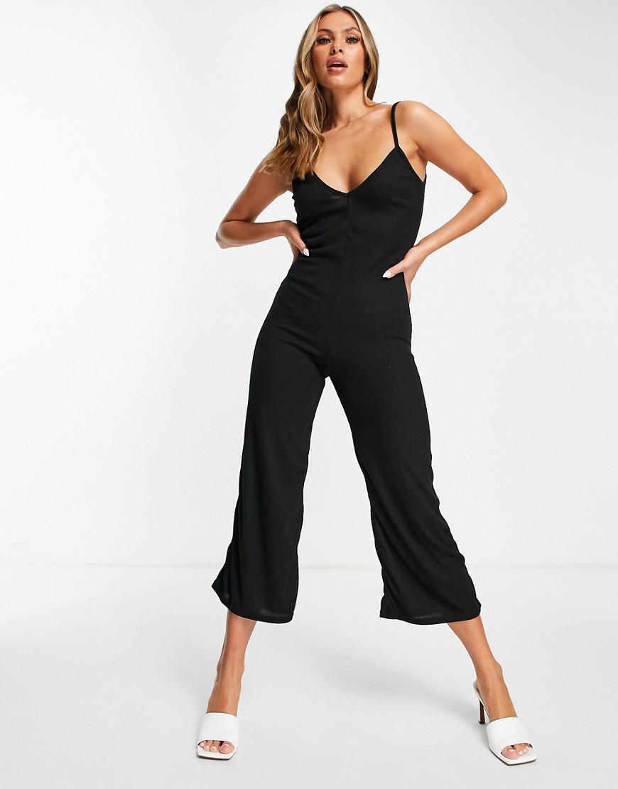 I Saw It First – Gerippter Jumpsuit in Schwarz günstig online kaufen