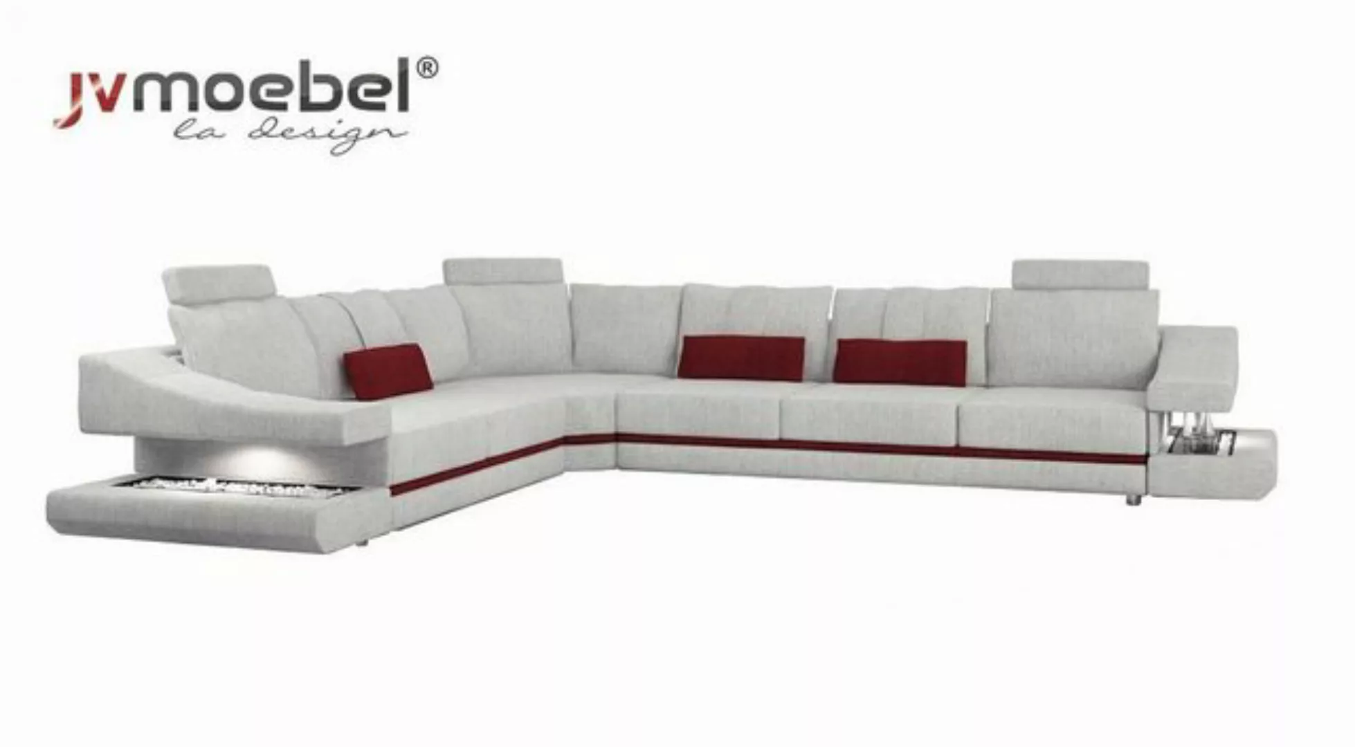 JVmoebel Ecksofa, Sofas Design Ecksofa L-Form Möbel Bett Funktionen Textil günstig online kaufen