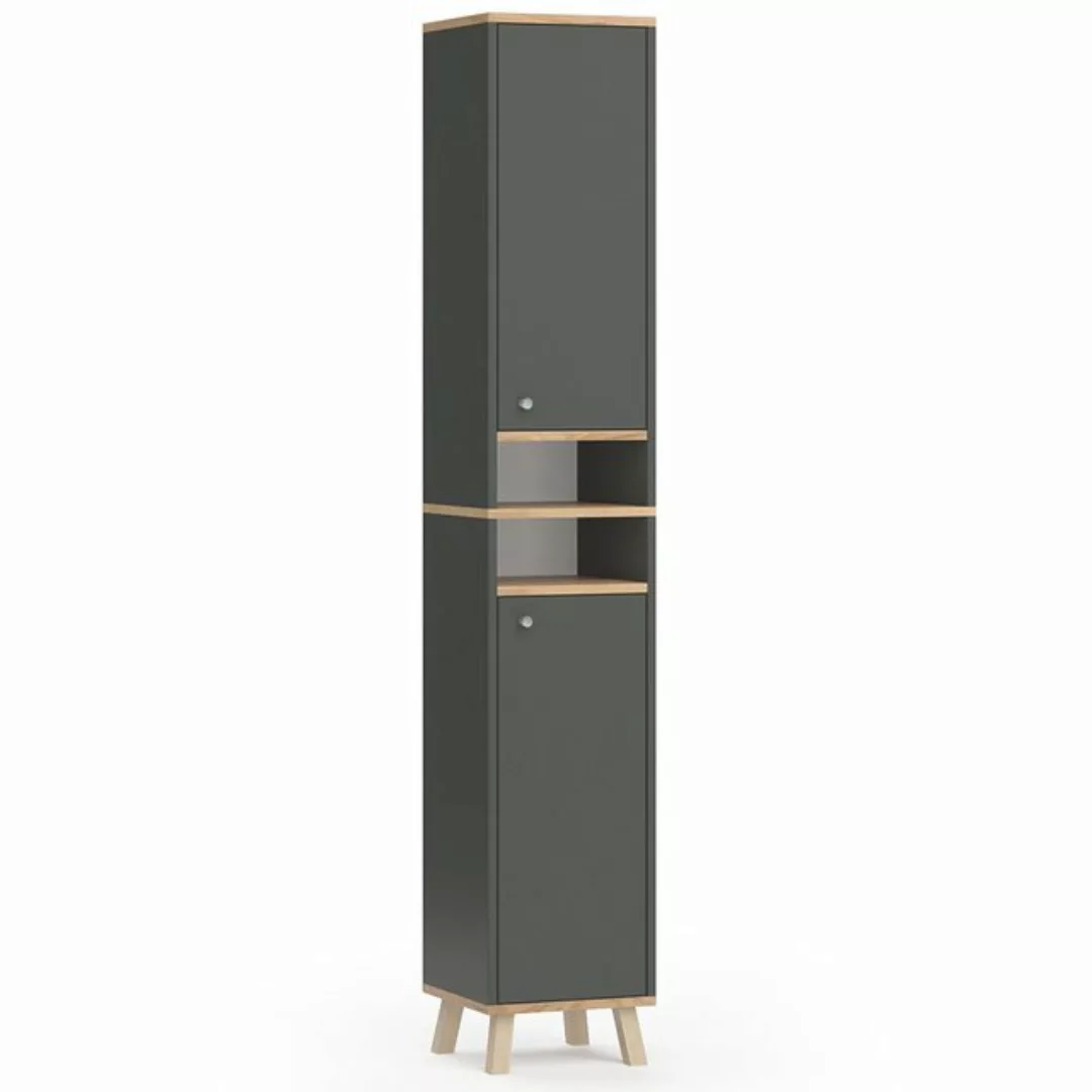 Vicco Hochschrank Senyo, Anthrazit/Goldkraft Eiche, 30 x 174 cm günstig online kaufen