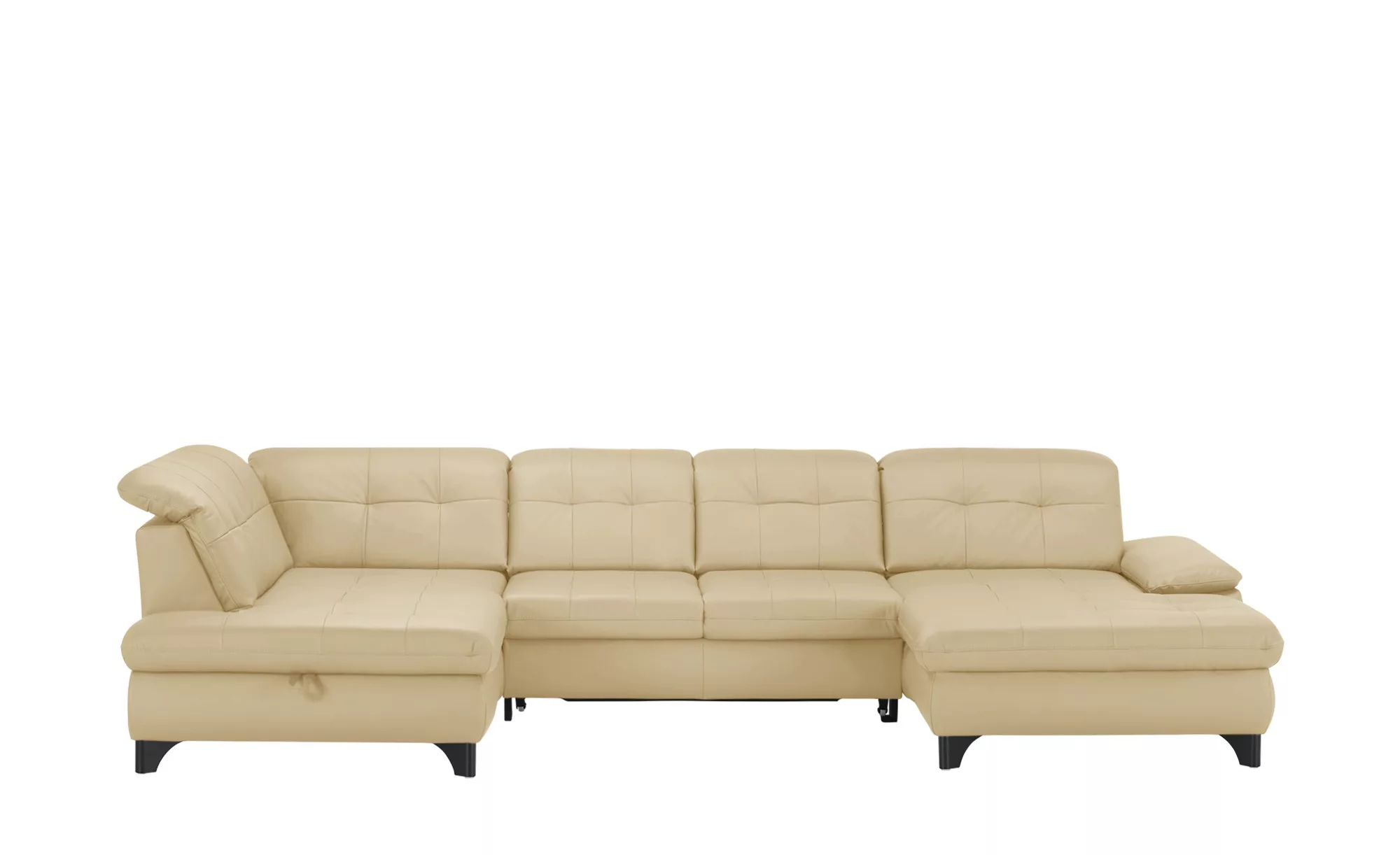 meinSofa Wohnlandschaft Leder  Jona - beige - 85 cm - Polstermöbel > Sofas günstig online kaufen