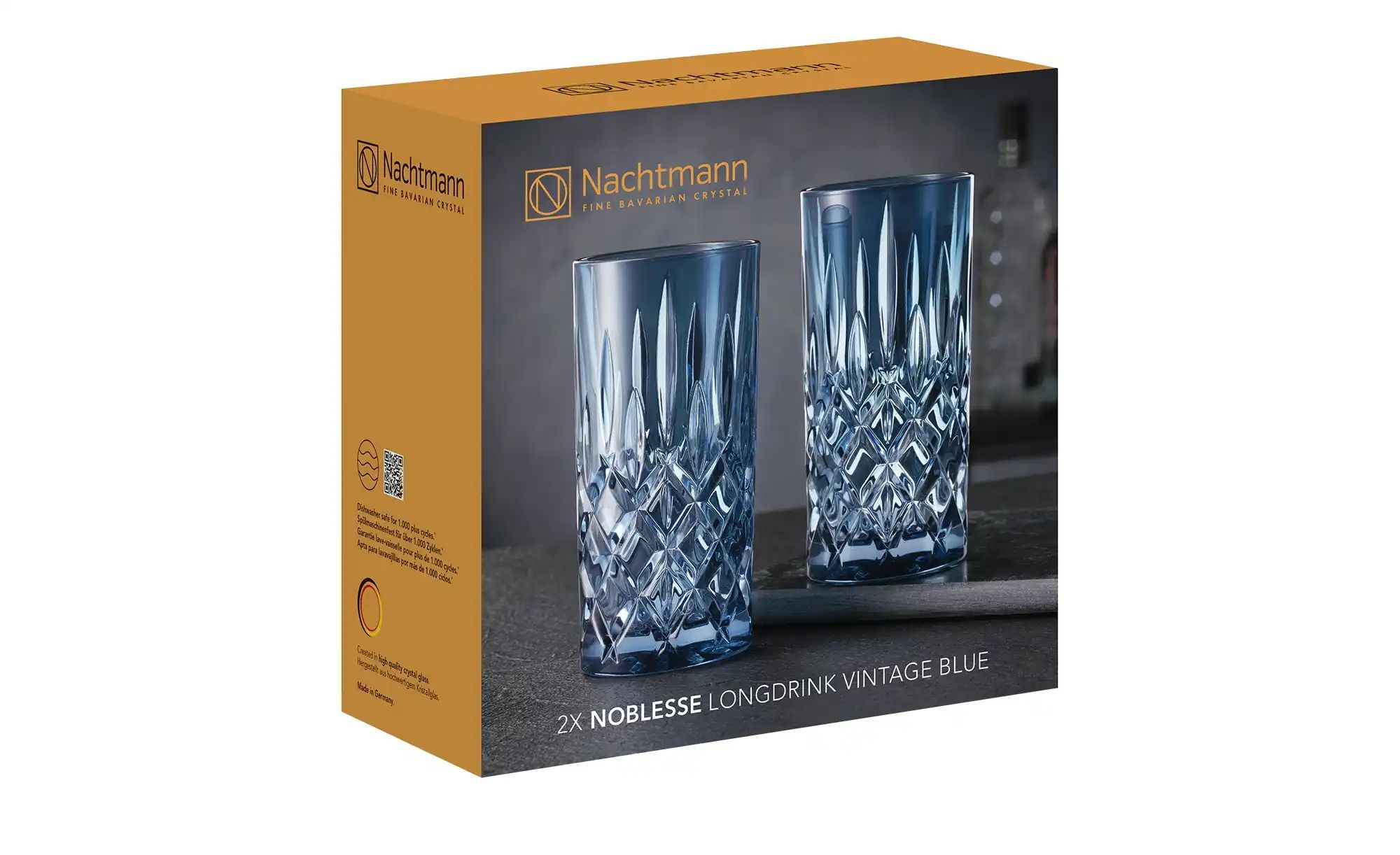 Nachtmann Longdrinkgläser  2er Set Noblesse ¦ blau ¦ Glas  ¦ Maße (cm): B: günstig online kaufen