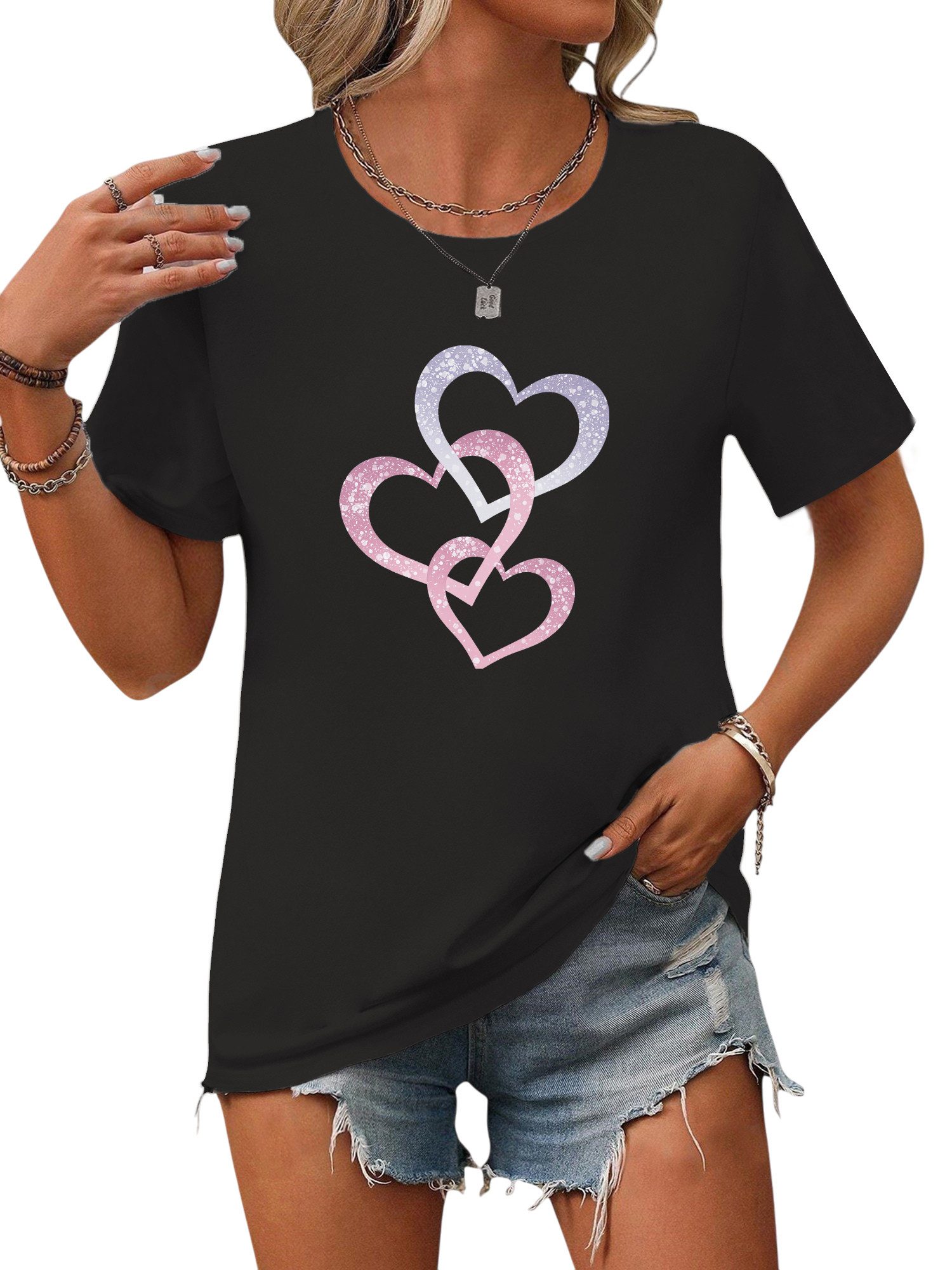 PYL Kurzarmbluse Damen Bequemes Sommer Kurzarmbluse günstig online kaufen