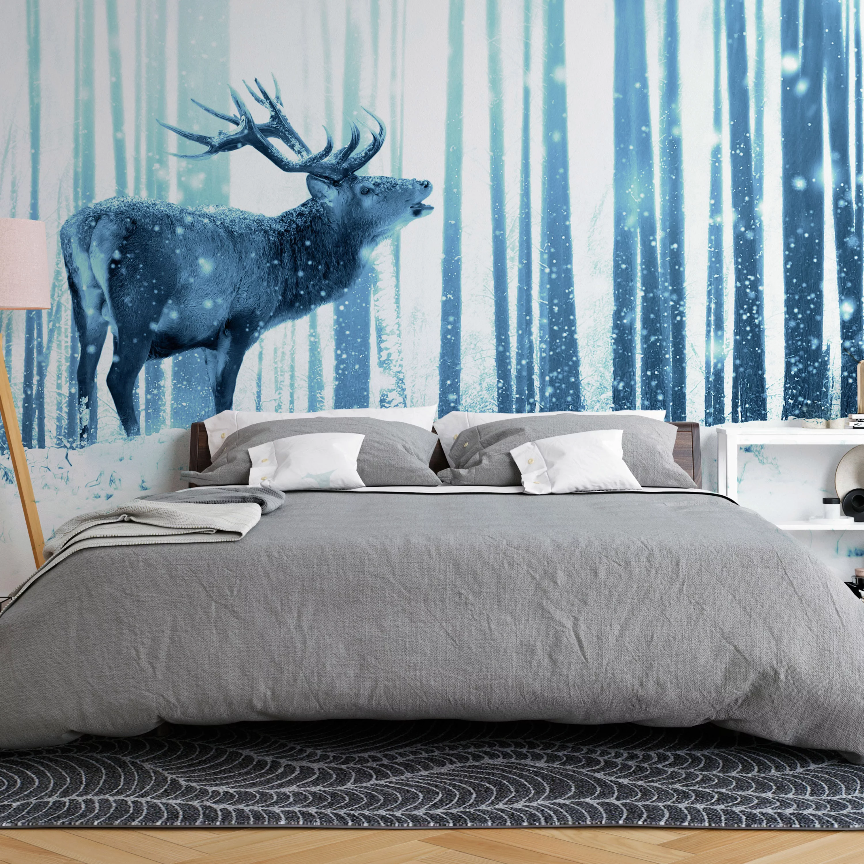 Fototapete - Deer In The Snow (blue) günstig online kaufen
