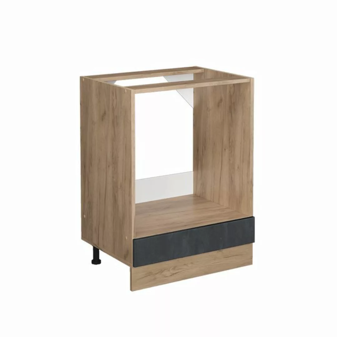 Livinity® Herdumbauschrank Ofenschrank 60 cm R-Line GKO Schwarz Beton+APL A günstig online kaufen