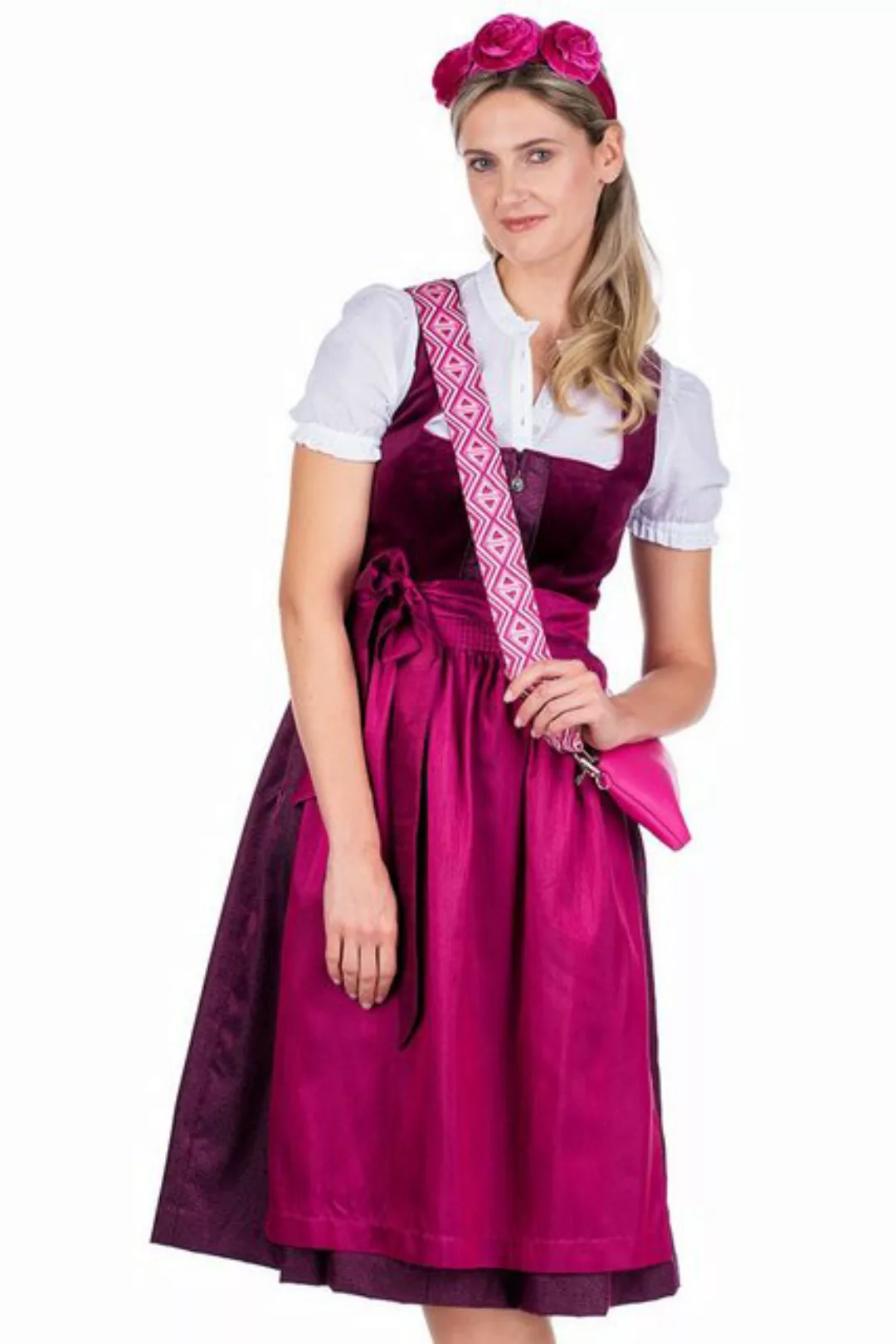 Spieth & Wensky Dirndl Samt Dirndl 2tlg. - BUCHSBAUM - beere günstig online kaufen