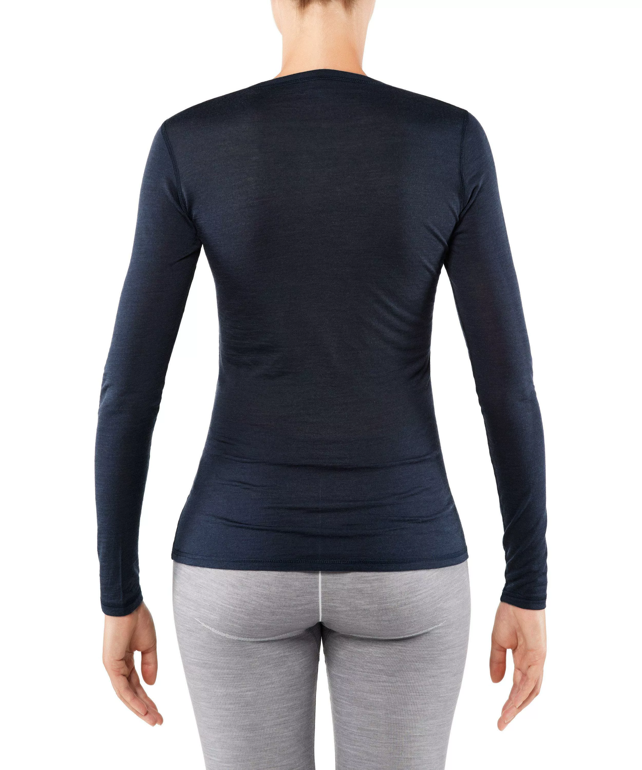 FALKE Damen Langarmshirt Silk-Wool, S, Blau, Uni, Wolle, 33221-611602 günstig online kaufen