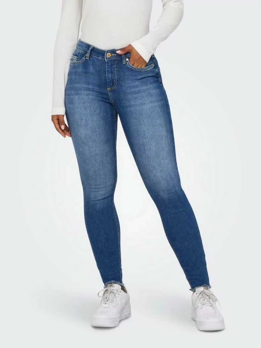 Only Damen Jeans ONLBLUSH MID SK REA1319 - Skinny Fit - Blau - Medium Blue günstig online kaufen