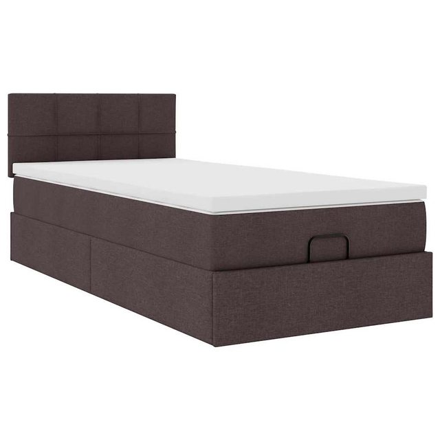 vidaXL Bett Ottoman-Bett mit Matratze Dunkelbraun 80x200 cm Stoff günstig online kaufen