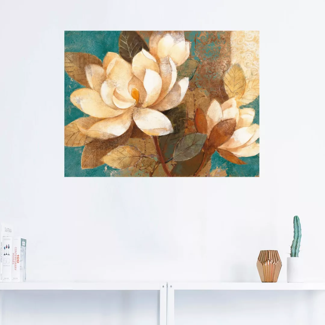 Artland Wandbild »Türkise Magnolien«, Blumen, (1 St.), als Poster, Wandaufk günstig online kaufen