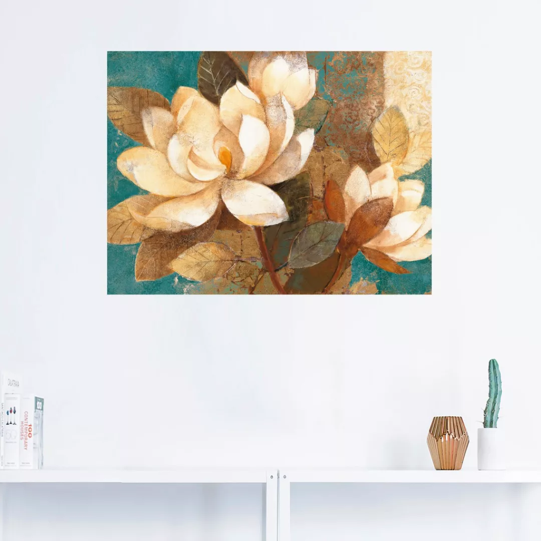 Artland Wandbild "Türkise Magnolien", Blumen, (1 St.), als Poster, Wandaufk günstig online kaufen