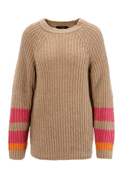 Aniston CASUAL Strickpullover, mit farbenfrohen Streifen in den Ärmeln günstig online kaufen