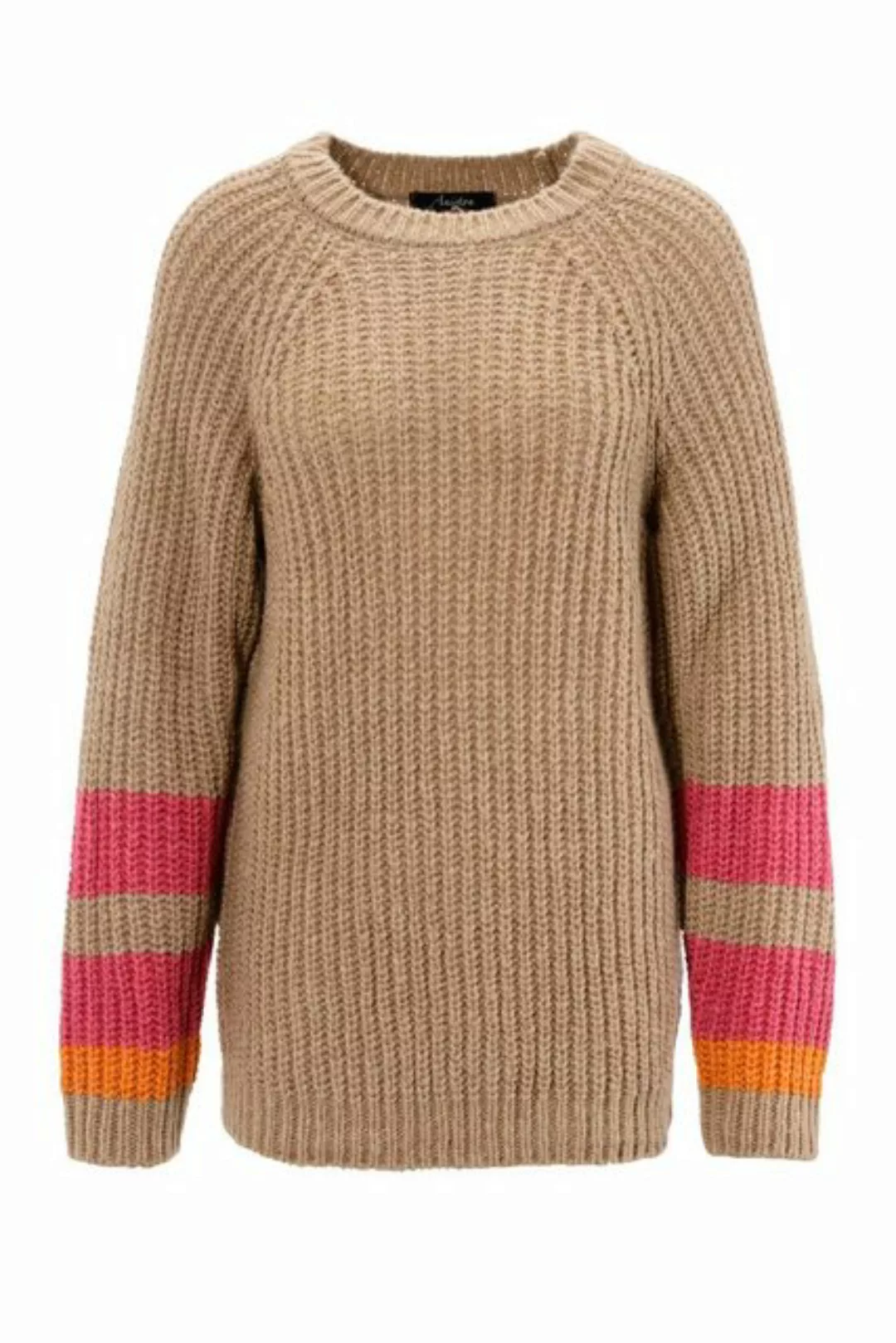 Aniston CASUAL Strickpullover mit farbenfrohen Streifen in den Ärmeln günstig online kaufen