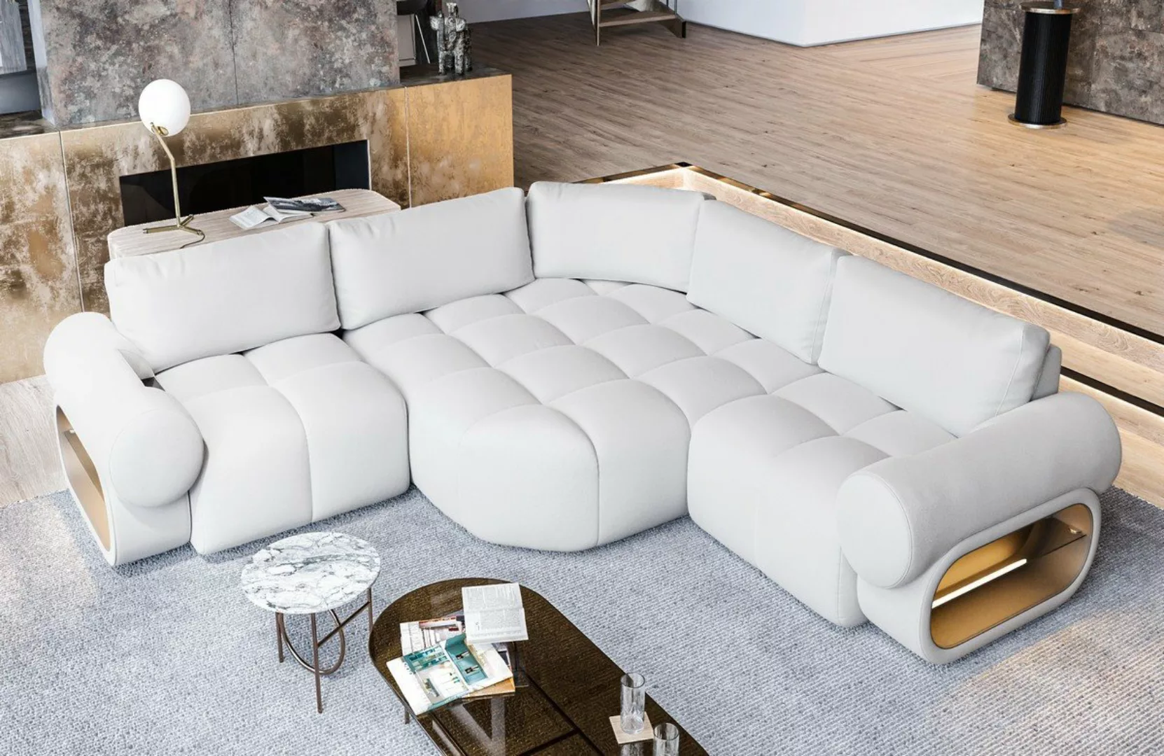 Sofa Dreams Ecksofa Leder Eckcouch Modern Couch Ledersofa Caivano L Form ku günstig online kaufen