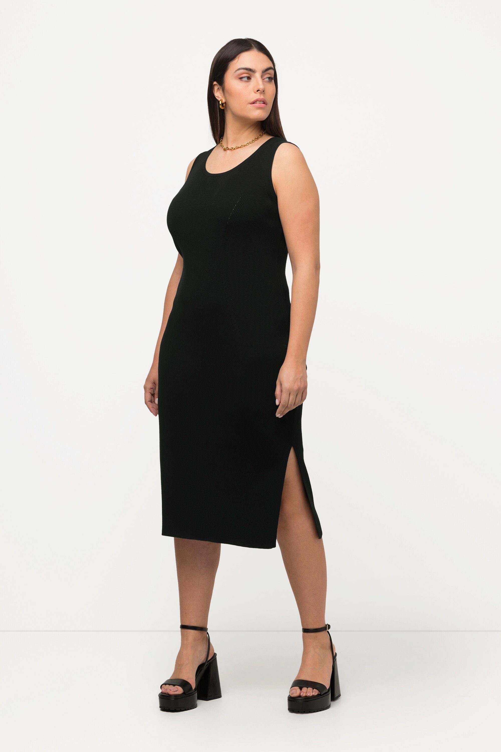 Ulla Popken Strickkleid Strick-Midikleid Slim Rundhals günstig online kaufen