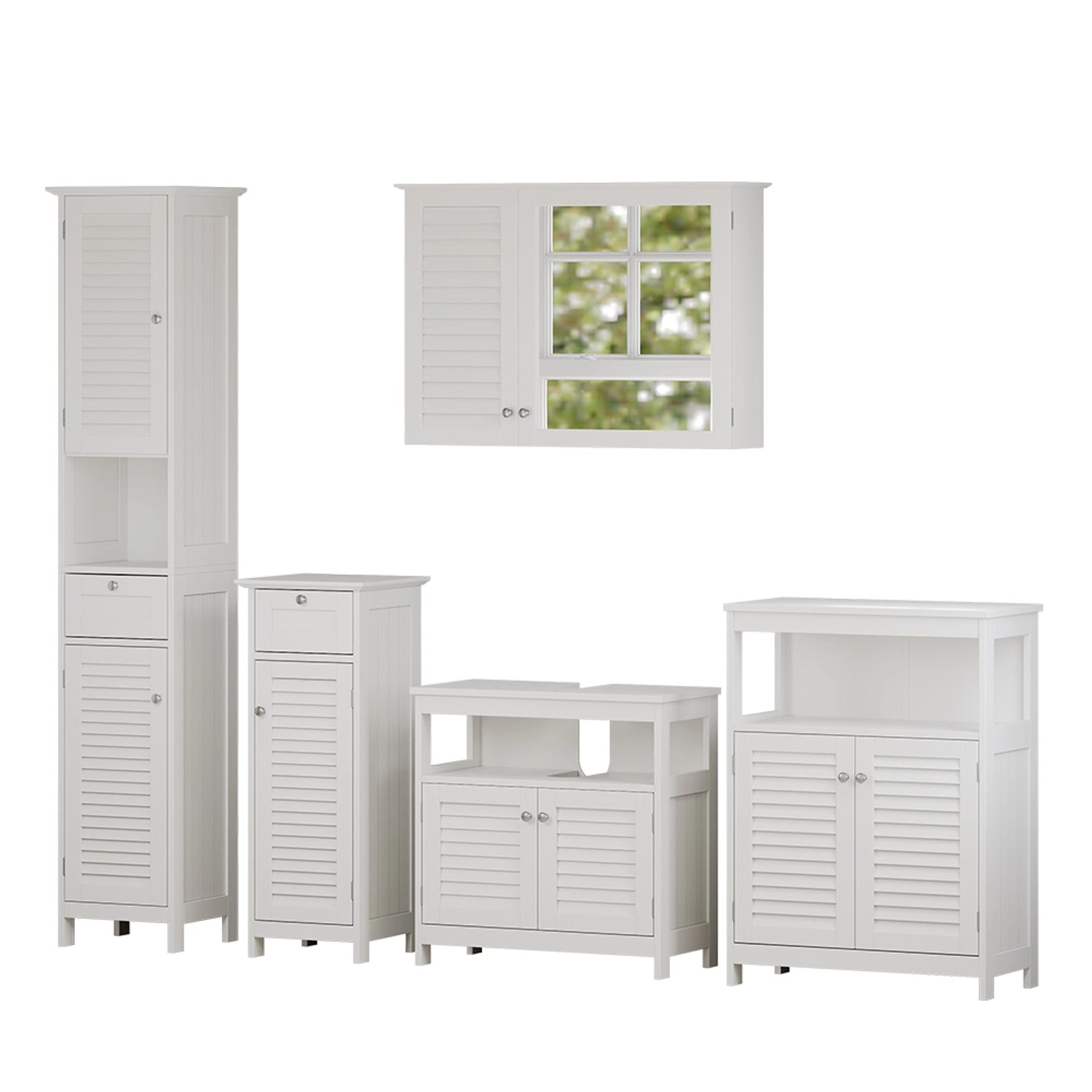 Vicco Badmöbel-Set Riad Weiß 5 Teile günstig online kaufen