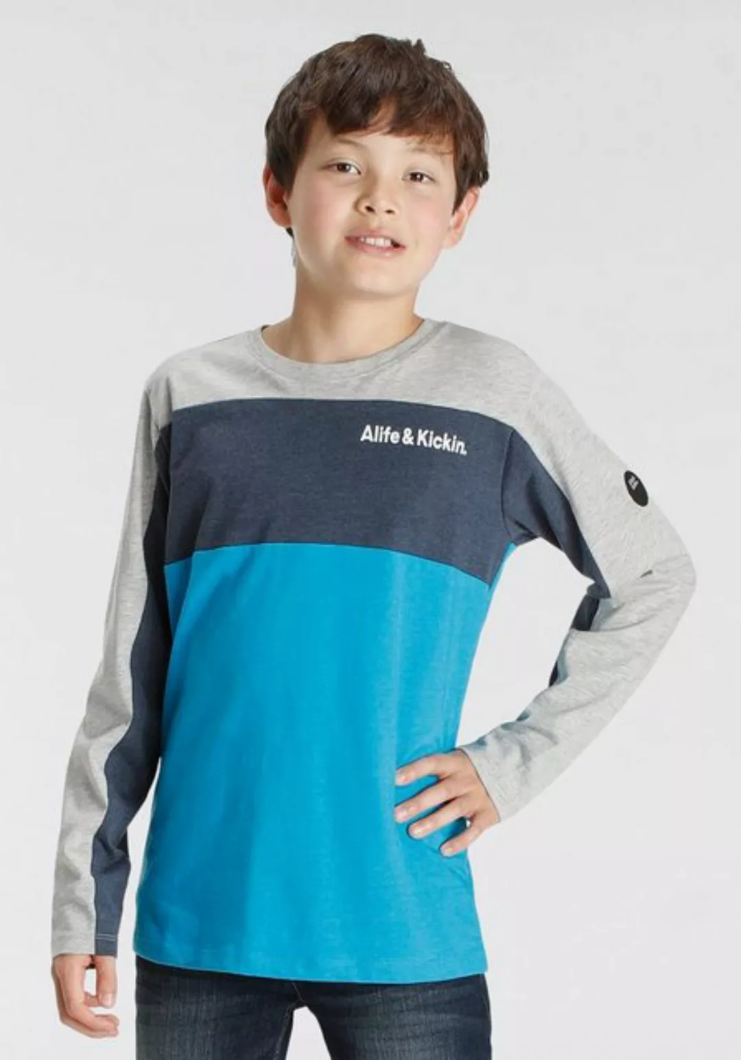 Alife & Kickin Langarmshirt Colorblocking in melierter Qualität günstig online kaufen