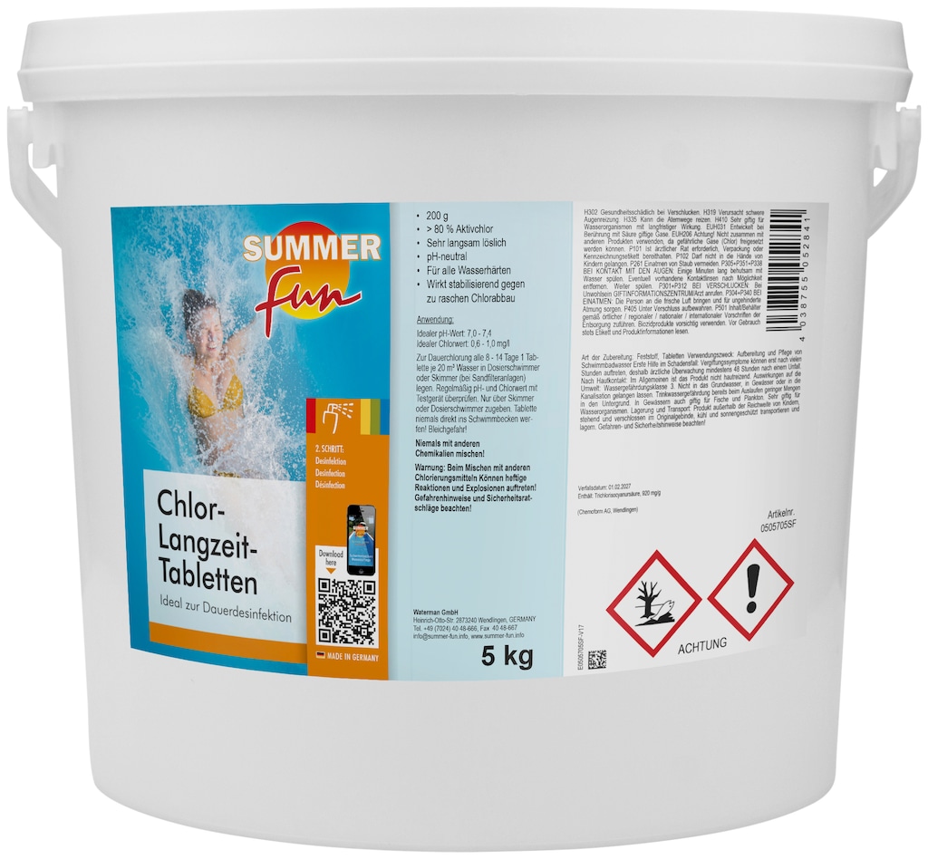 SUMMER FUN Chlortabletten "Chlor-Langzeit-Tabletten", 5 kg günstig online kaufen