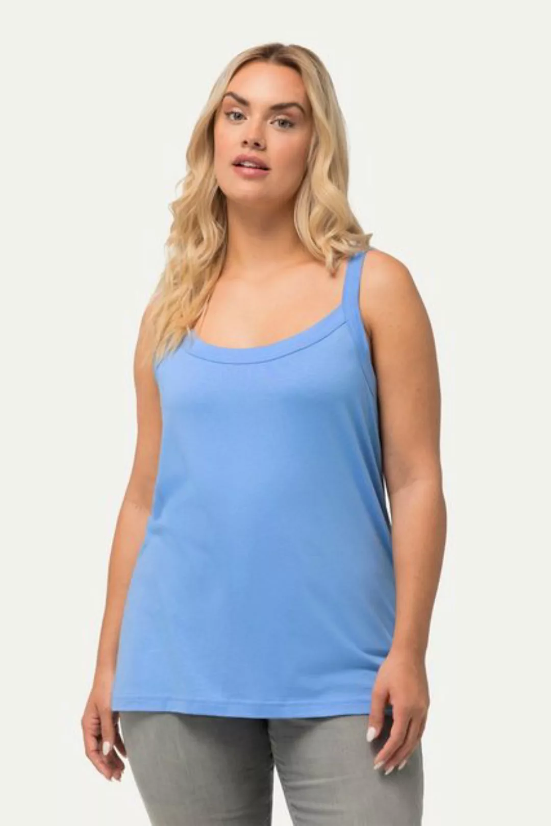 Ulla Popken Longtop Spaghettitop Rundhals Modalmix ärmellos günstig online kaufen