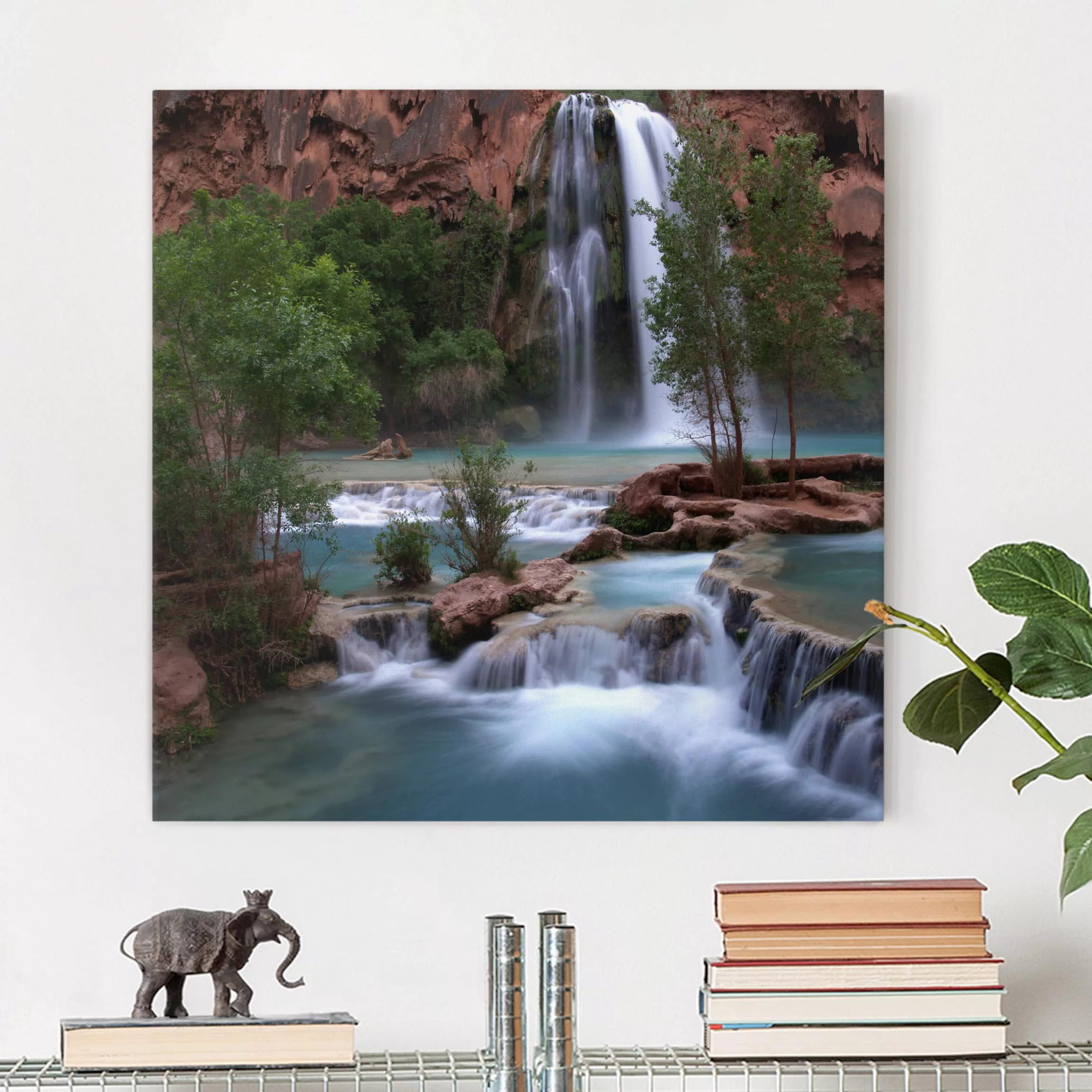 Leinwandbild Wasserfall - Quadrat Nationalpark günstig online kaufen