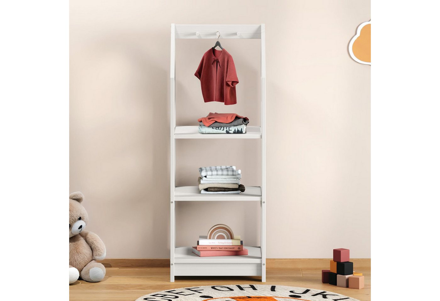 IDIMEX Kinderkleiderschrank SALLY Kinder Regal Hausform kinderzimmer kinder günstig online kaufen