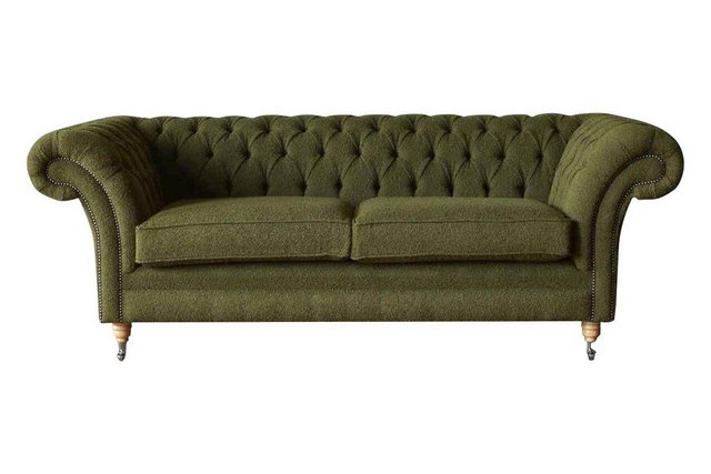 JVmoebel Sofa Englische Chesterfield Sofa Couch Büro Möbel Dreisitz Samt 23 günstig online kaufen