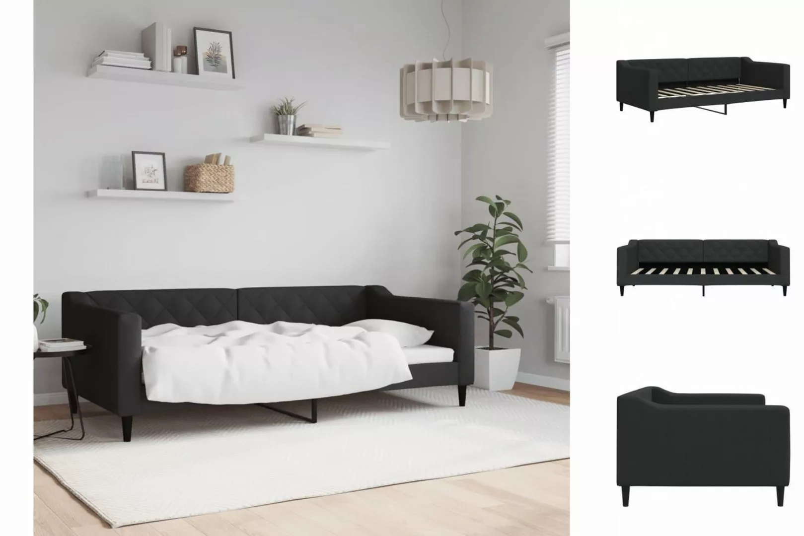 vidaXL Gästebett Gästebett Tagesbett Schwarz 90x190 cm Stoff Bett Bettgeste günstig online kaufen