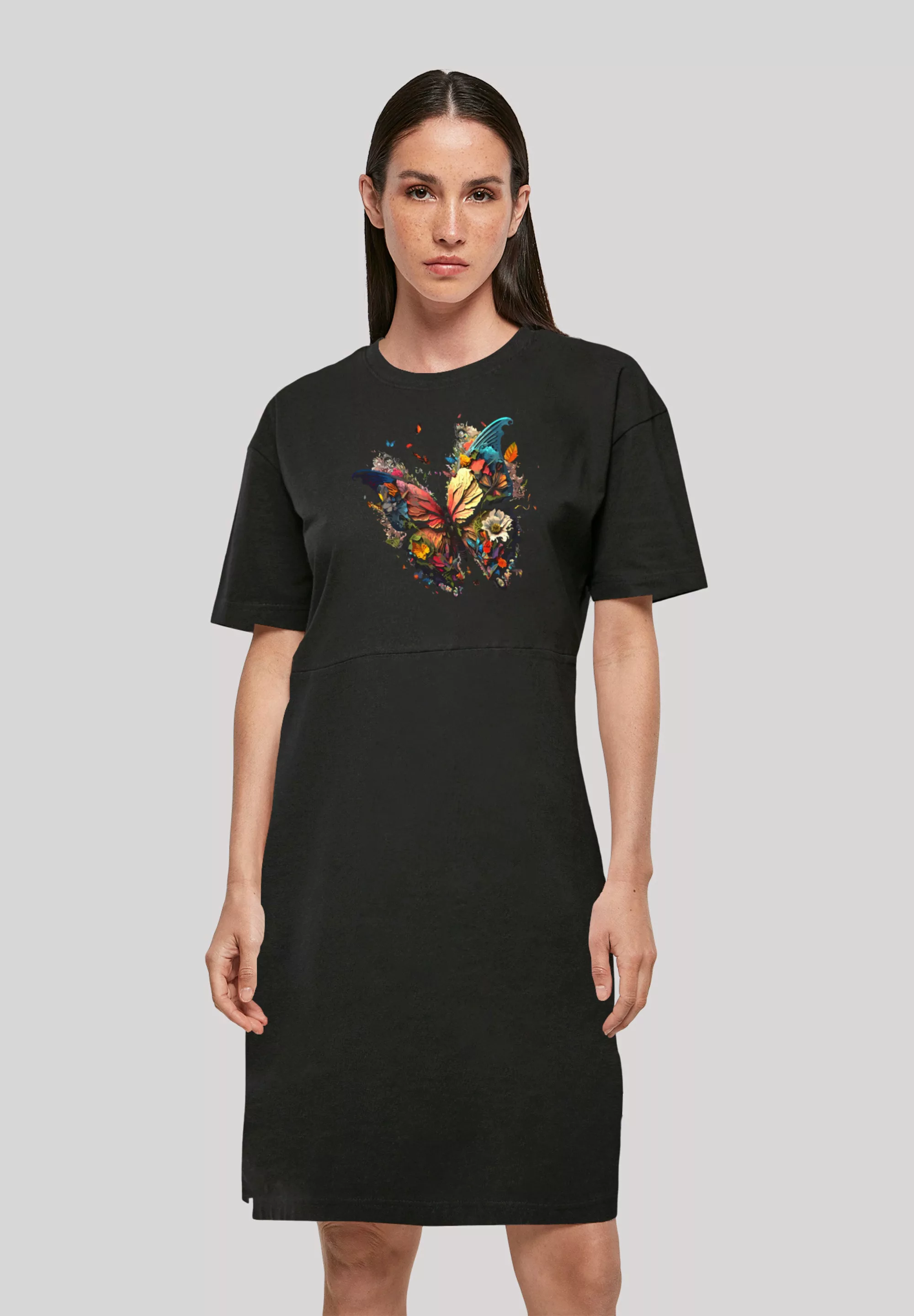 F4NT4STIC Shirtkleid "Schmetterling Bunt" günstig online kaufen