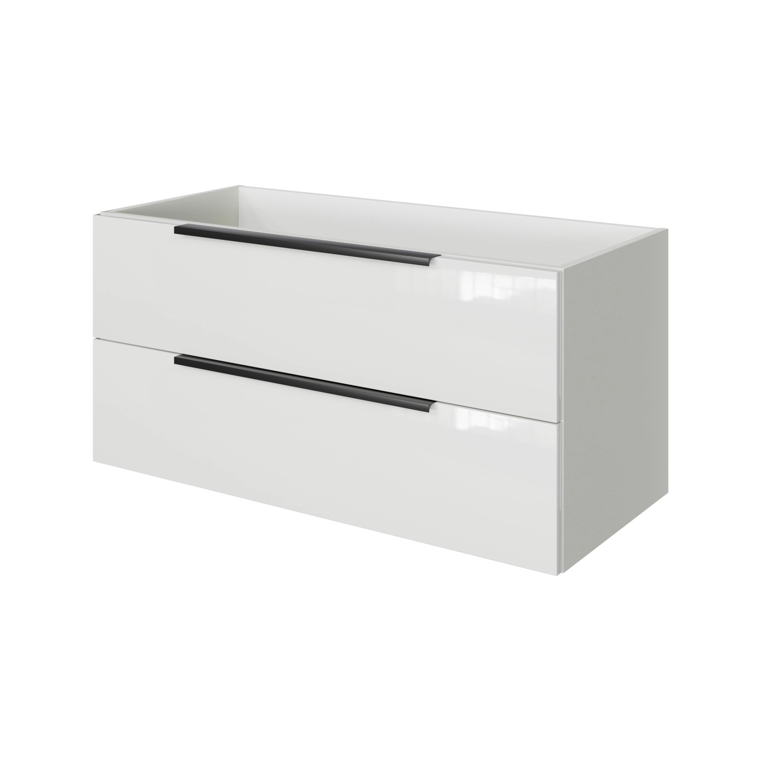 Pelipal Waschbeckenunterschrank Quantum 07 Schneeweiß Glanz 100 cm 2 Auszüg günstig online kaufen
