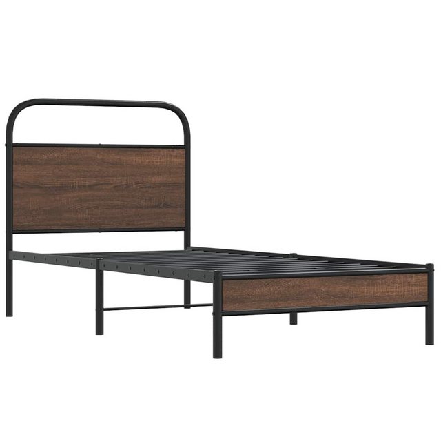 vidaXL Bett Bettgestell ohne Matratze 100x190 cm Braun Eichen-Optik günstig online kaufen