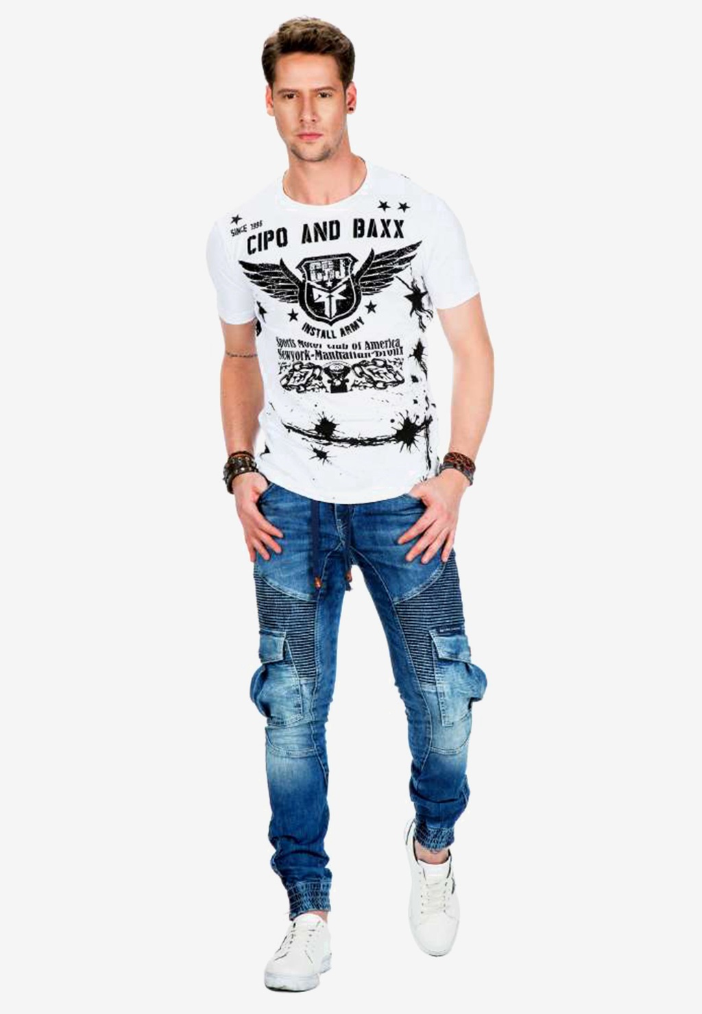 Cipo & Baxx T-Shirt, mit coolem Print im Bikerstil günstig online kaufen