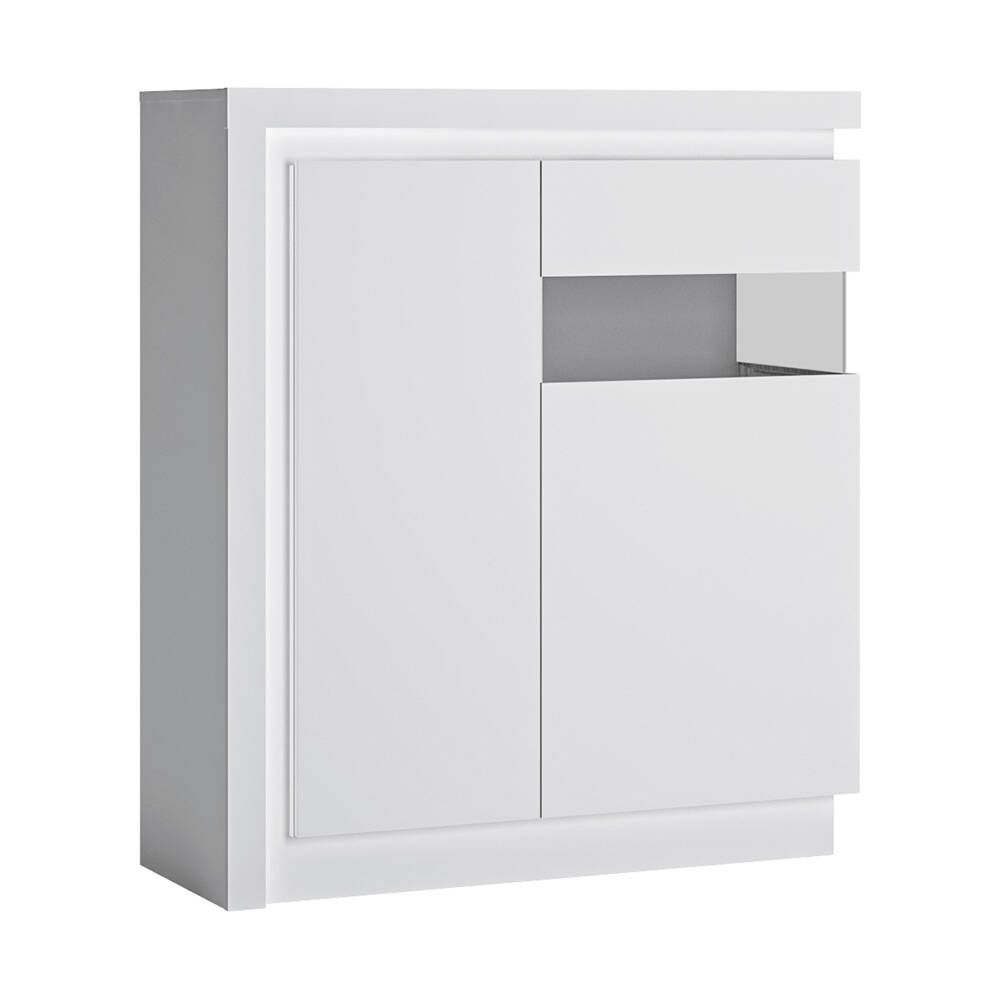 Highboard, 108 cm breit, in weiß Hochglanz LYNDHURST-129, B/H/T ca. 108/124 günstig online kaufen