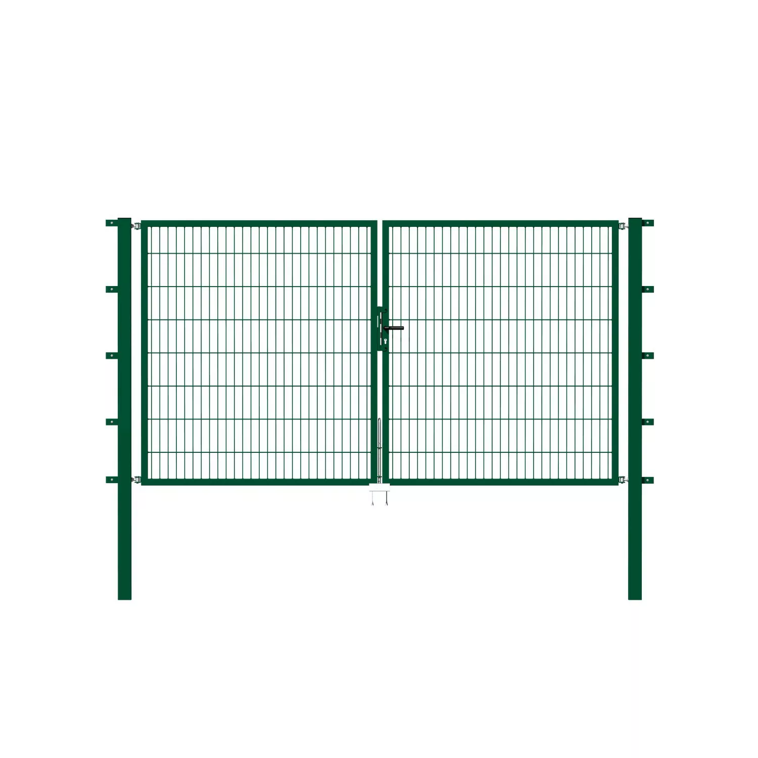 Metallzaun Doppeltor für Doppelstabmatte Grün z. Einbetonieren 160 cm x 200 günstig online kaufen