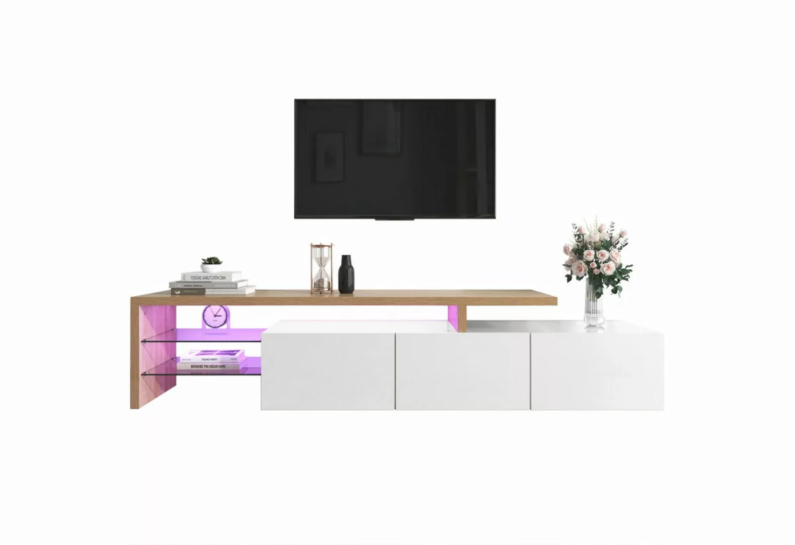 HAUSS SPLOE TV-Schrank TV-Lowboards TV Schrank Fernsehschrank TV-Tisch (LED günstig online kaufen