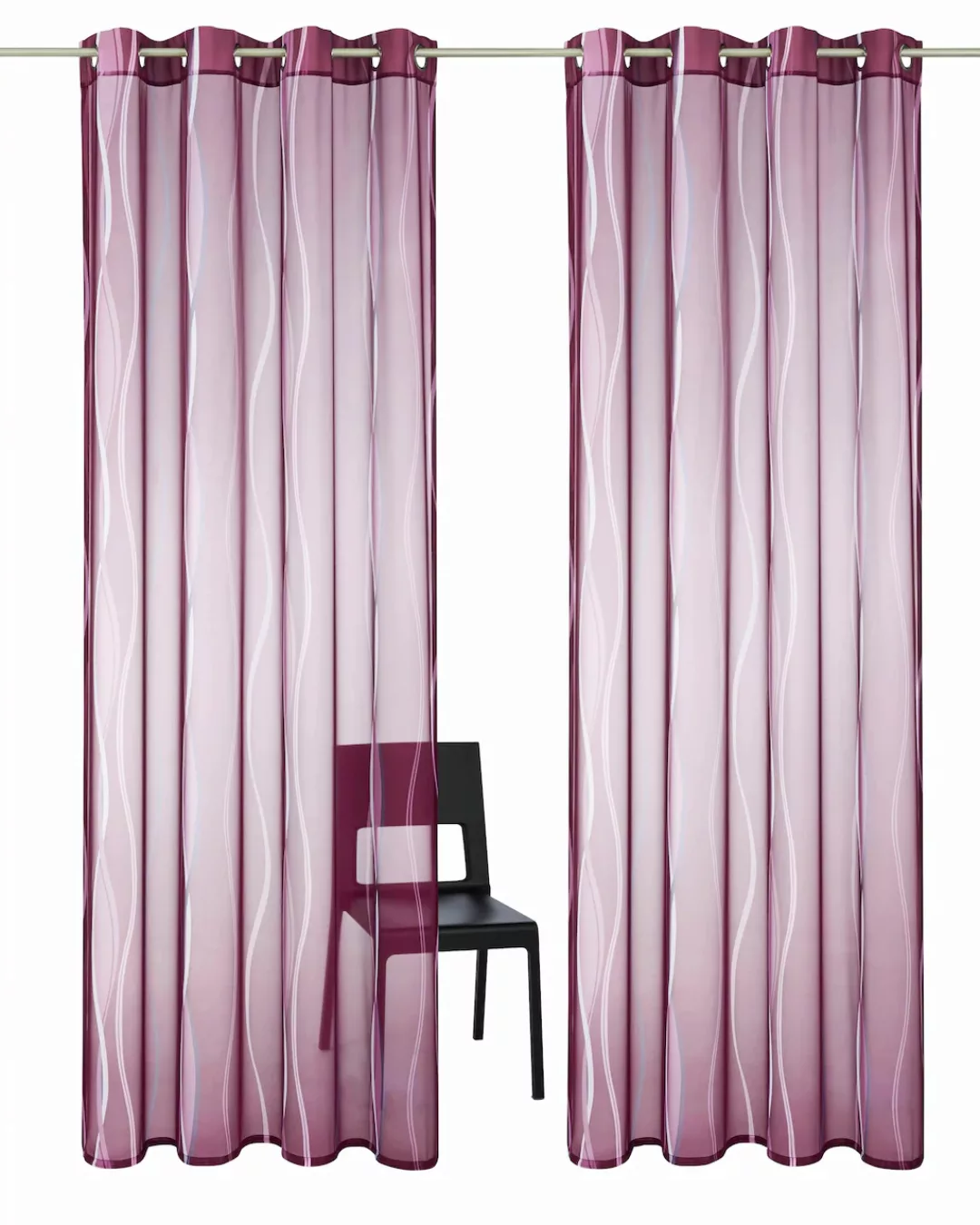 my home Gardine »Dimona«, (2 St.), 2er-Set, transparent, Voile, Polyester günstig online kaufen