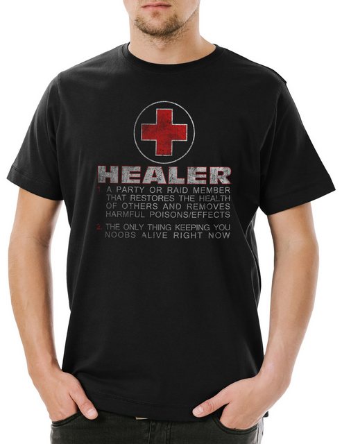 Urban Backwoods Print-Shirt Healer Role Herren T-Shirt Gamer Games Gaming V günstig online kaufen