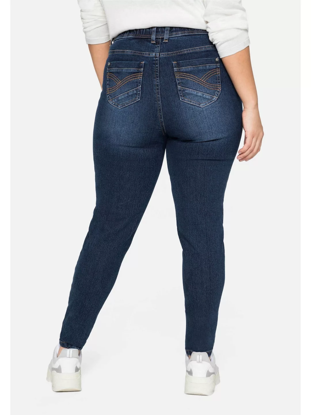 Sheego Stretch-Jeans Große Größen mit Gummibund und Gürtelschlaufen günstig online kaufen