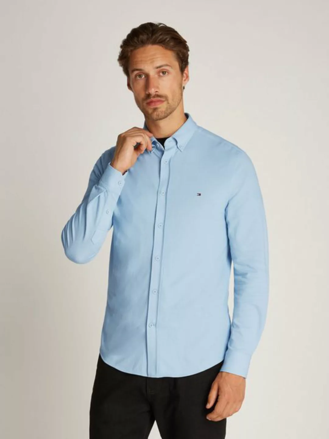 Tommy Hilfiger Businesshemd PERFORMANCE OXF PIQUE SF SHIRT mit Logostickere günstig online kaufen