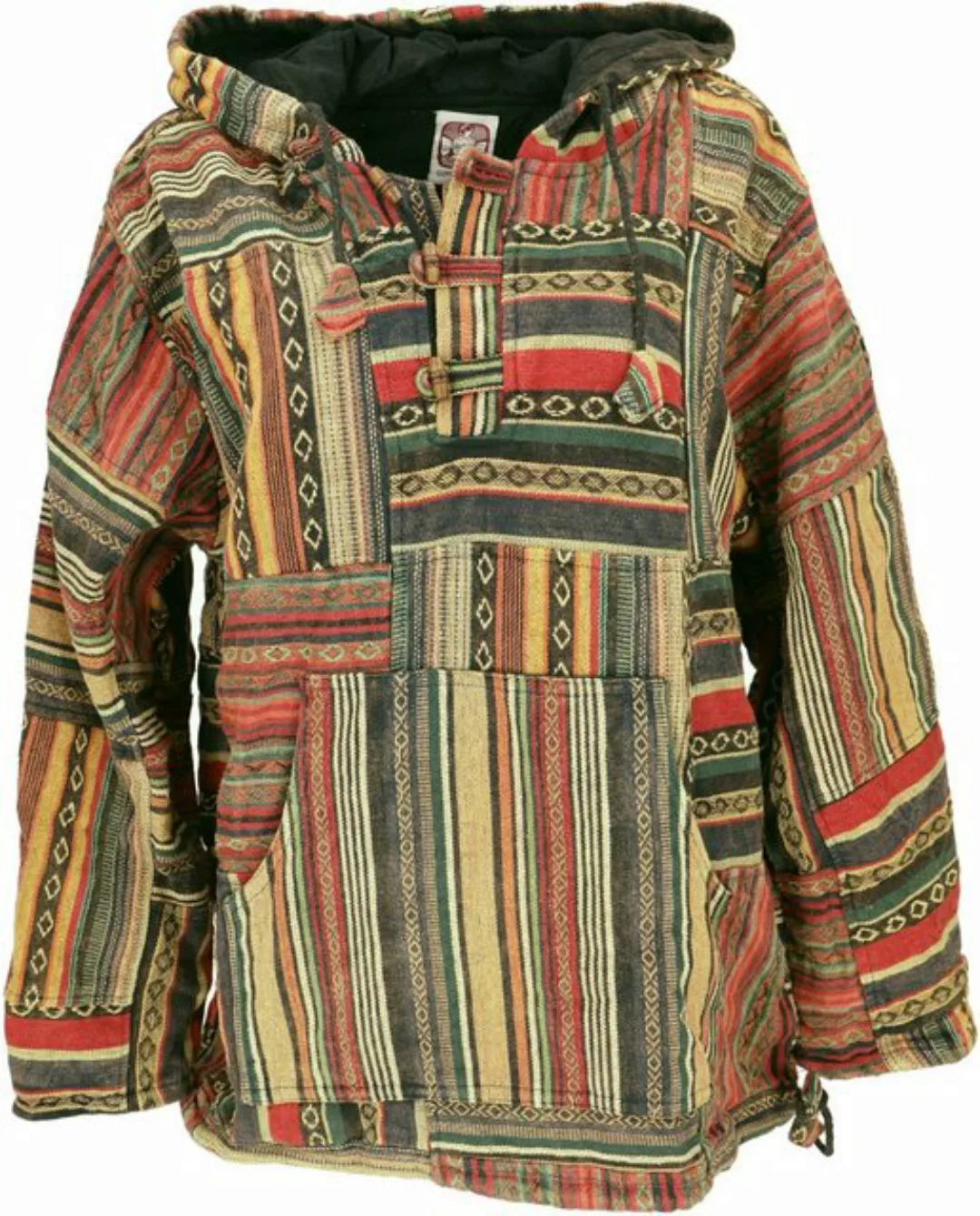 Guru-Shop Sweater Goa Unisex Kapuzenshirt, Stonewash Patchwork.. Hippie, Et günstig online kaufen