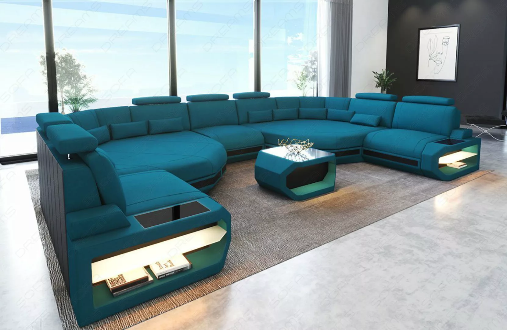 Sofa Dreams Wohnlandschaft Stoff Polster Sofa Couch Asti, Mikrofaser, XXL U günstig online kaufen