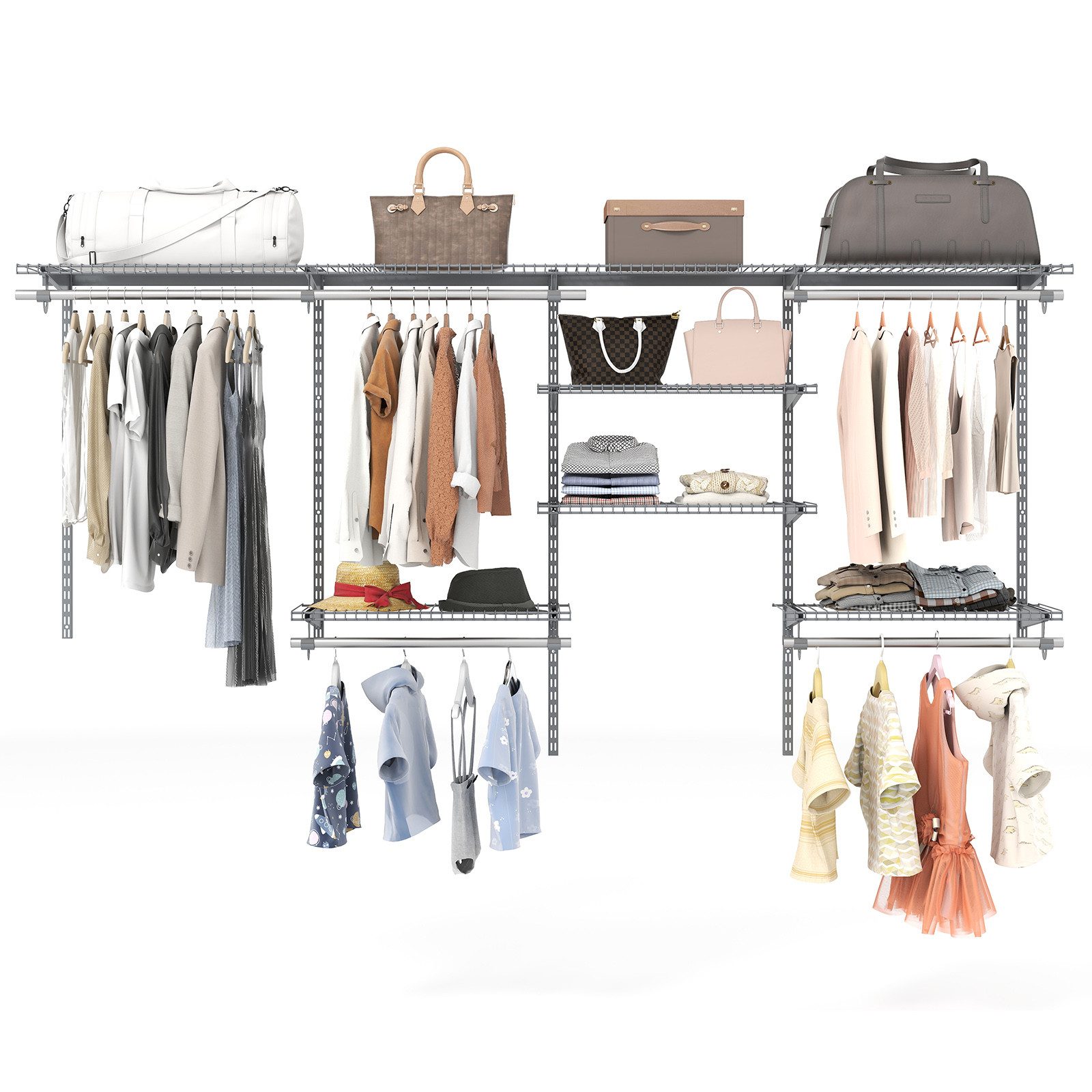 COSTWAY Kleiderständer, (1 St), DIY Wandgarderobe günstig online kaufen