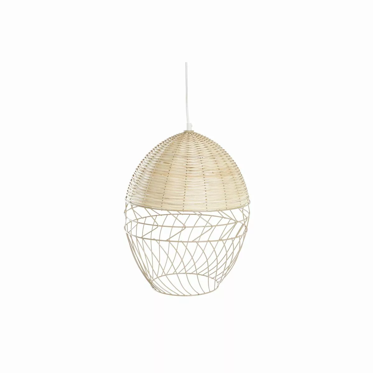 Deckenlampe Dkd Home Decor Metall Weiß Hellbraun Rattan 50 W (30 X 30 X 38 günstig online kaufen