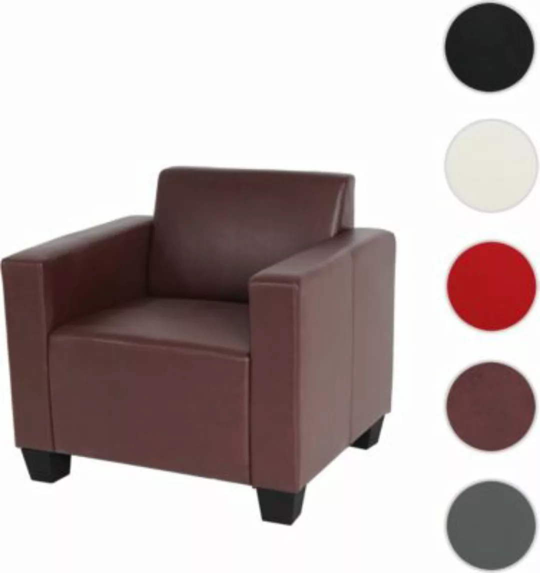 HWC Mendler Sessel rot/braun günstig online kaufen