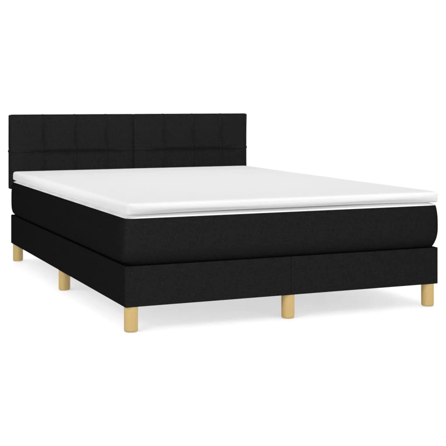 vidaXL Boxspringbett mit Matratze Schwarz 140x190 cm Stoff1467125 günstig online kaufen