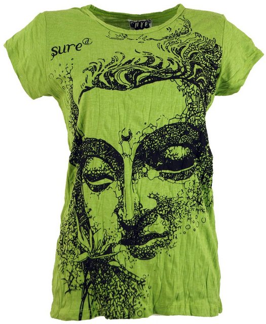 Guru-Shop T-Shirt Sure T-Shirt Buddha - lemon Festival, Goa Style, alternat günstig online kaufen