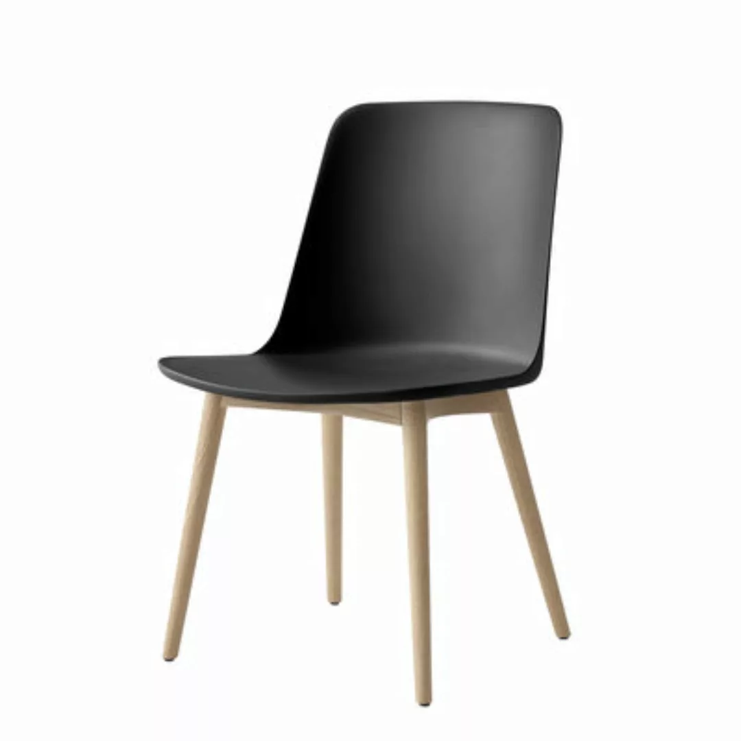 Stuhl Rely HW71 plastikmaterial schwarz holz natur / Recycling-Kunststoff & günstig online kaufen