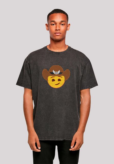 emoji couture T-Shirt Smiling sequin yellow face cowboy hat Premium Qualitä günstig online kaufen