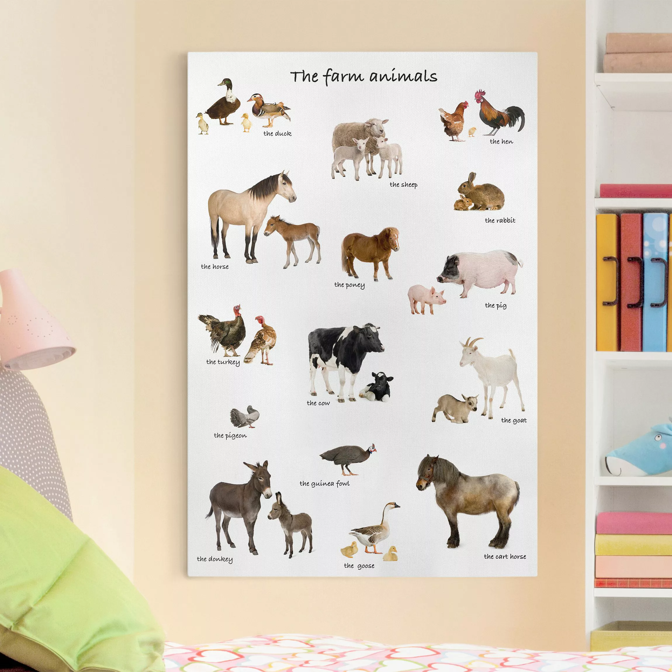 Leinwandbild Kinderzimmer - Hochformat Farm Animals günstig online kaufen