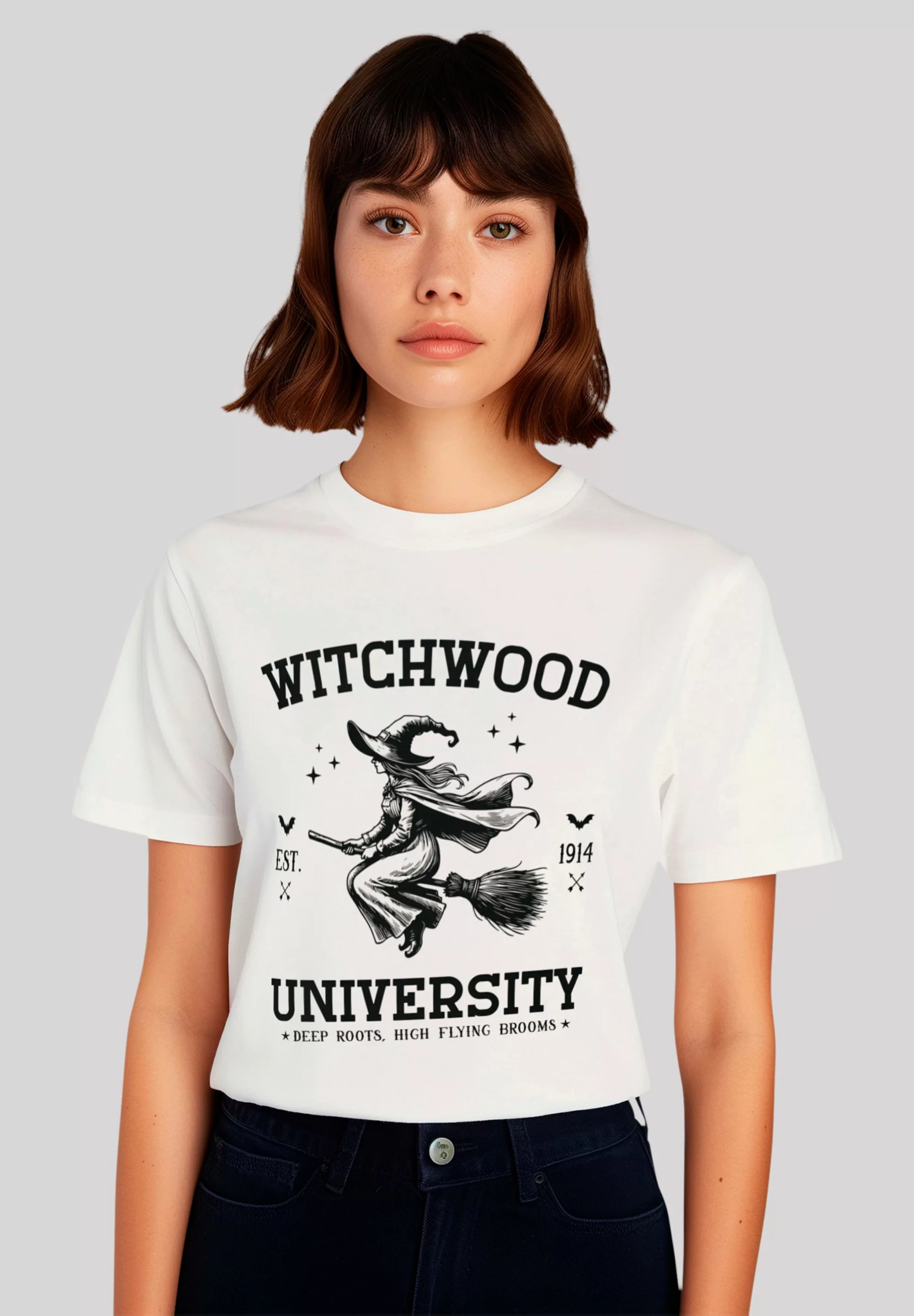 F4NT4STIC T-Shirt "Halloween University witchwood", Premium Qualität, Unise günstig online kaufen